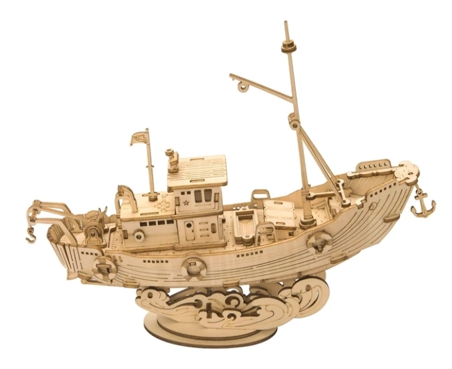 Vissersboot - 3D houten bouwpakket