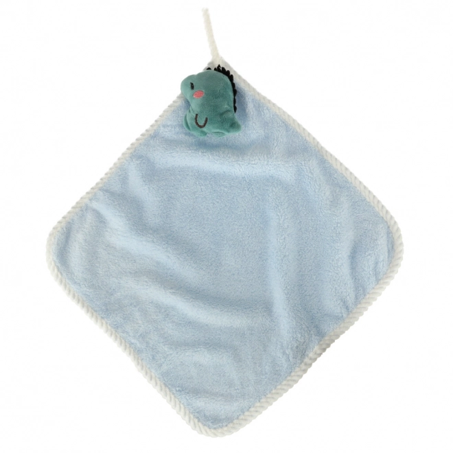 Kinderhanddoek voor de kleuterschool 30x30cm blauwe dinosaurus