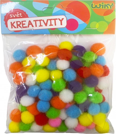 Gekleurde Pom Poms 15 mm - verpakking 100 stuks