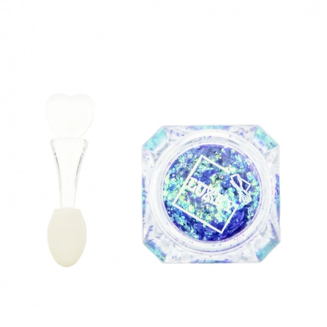 Lukky glitter met applicator voor gezicht, lichaam en haar - saffier