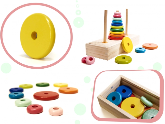 Kinder houten puzzel - De Toren van Hanoi