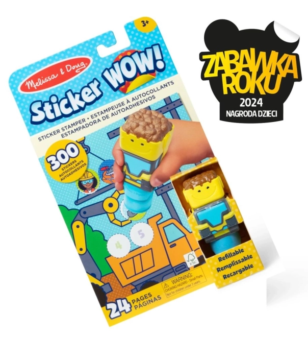 Sticker WOW! Stickerset met Buldozer Stempel