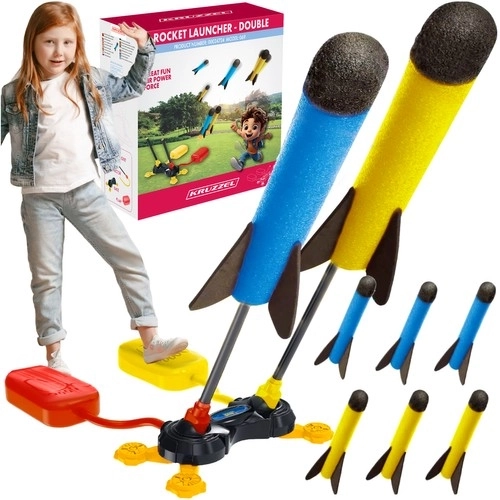 Dubbele raketlanceerder voor kinderen met pomp