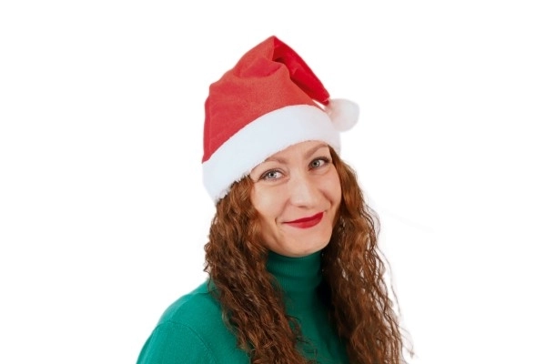 kerstmuts voor volwassenen stof diameter 29 cm op kaart carnaval