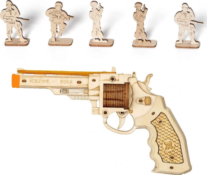 RoboTime 3D houten mechanische puzzel Revolver Corsac
