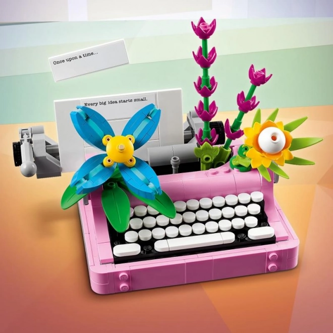 Bouwset voor kinderen - Typemachine met bloemen LEGO Creator 3in1