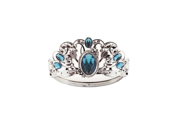 Grote set sieraden kroon + ketting + oorbellen + scepter 4-delig op kaart