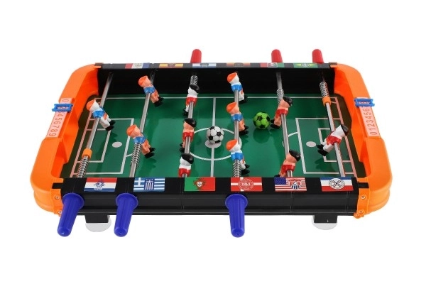 Voetbal/voetbal tafel kunststof/metaal gezelschapsspel in doos 37x34,5x6cm