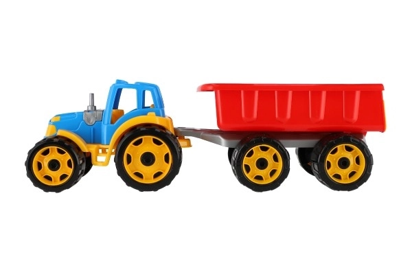 Tractor met aanhanger plastic 53cm vrijloop in net