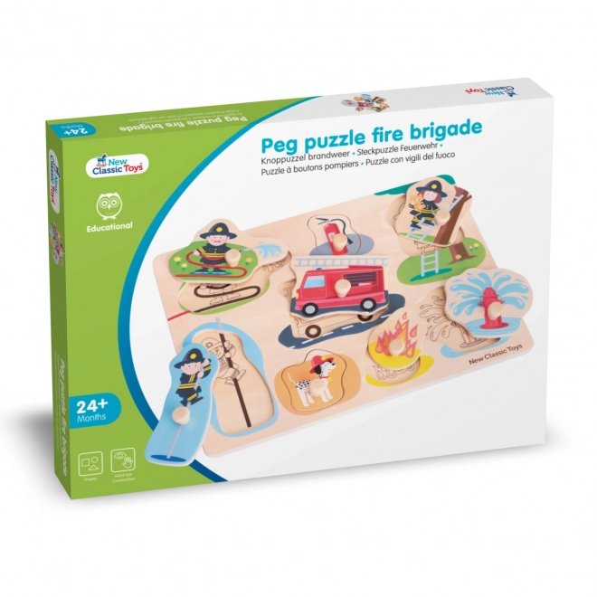 Houten inlegpuzzel Brandweer - 8 stuks