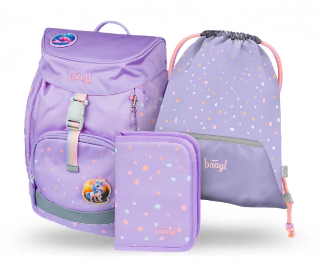 BAAGL 3 SET Airy Knuffeldieren: rugzak, etui, zak