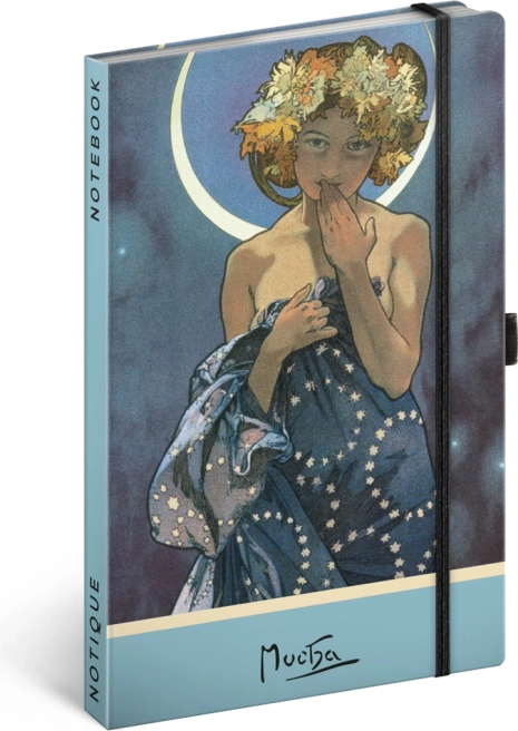 Notitieboek Alfons Mucha – Luna, dotted 13 × 21 cm