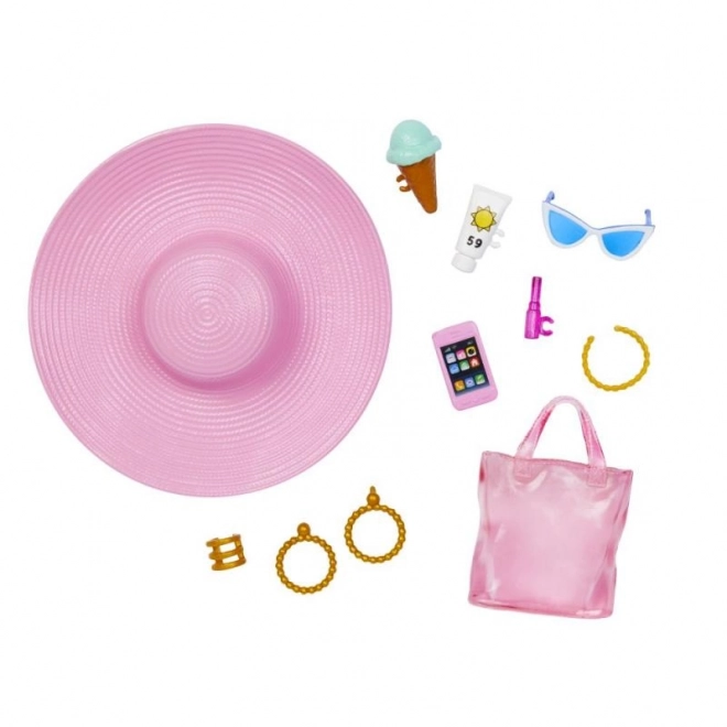 Barbie op het strand met zomerse accessoires