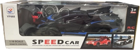 Sportieve RC auto 1:18 zwart-blauw