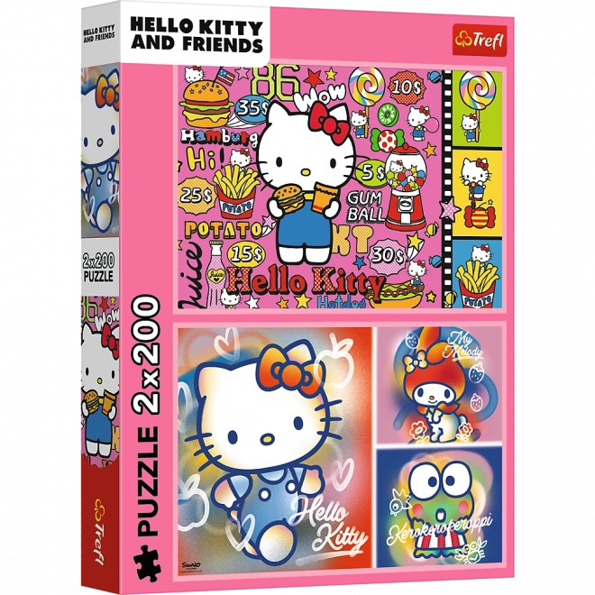 Puzzel 2x200 Hello Kitty en vrienden