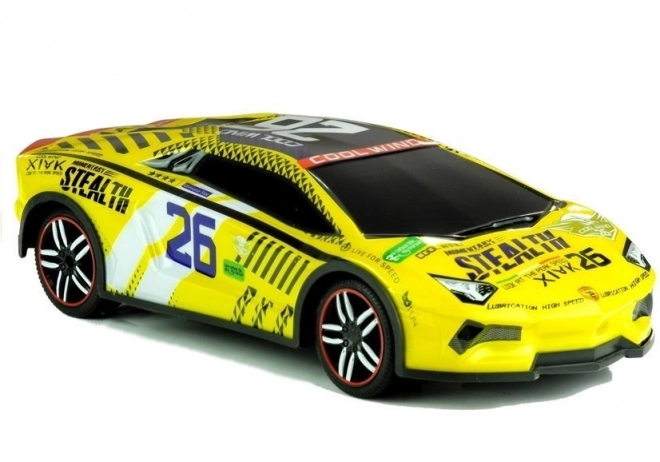 Op afstand bestuurbare sportwagen Pilot R/C Geel