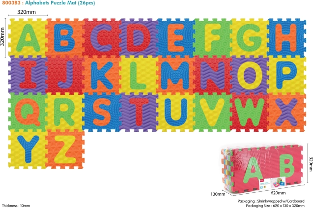 Sensorische foam speelmat met alfabet, 26 delen, EVA, voor kinderen 10m+