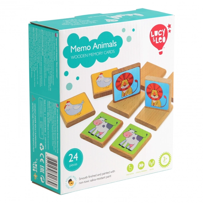 Lucy & Leo Dieren - houten kindermemory 24 kaartjes