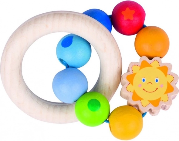 HEIMESS houten rammelaar flexibele ring zonnetje