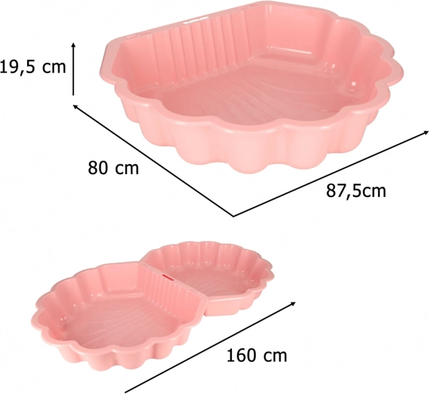 Afsluitbare schelp zandbak 2-in-1 - roze