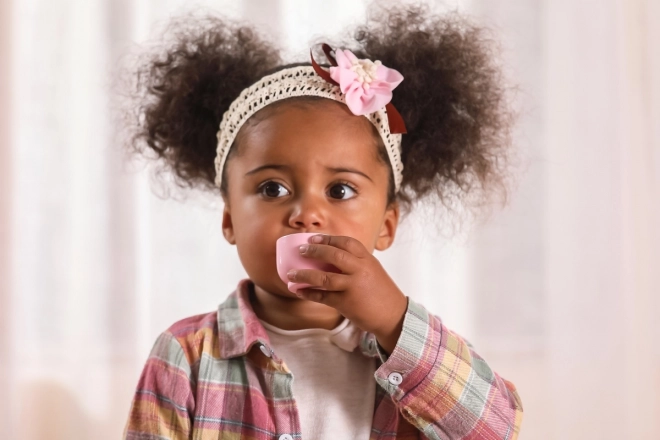 Kinderthee- en koffieset Viga op dienblad