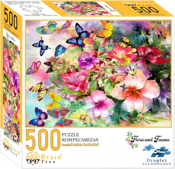 Tafelpuzzel Bloemen en Vlinders van Brain Tree