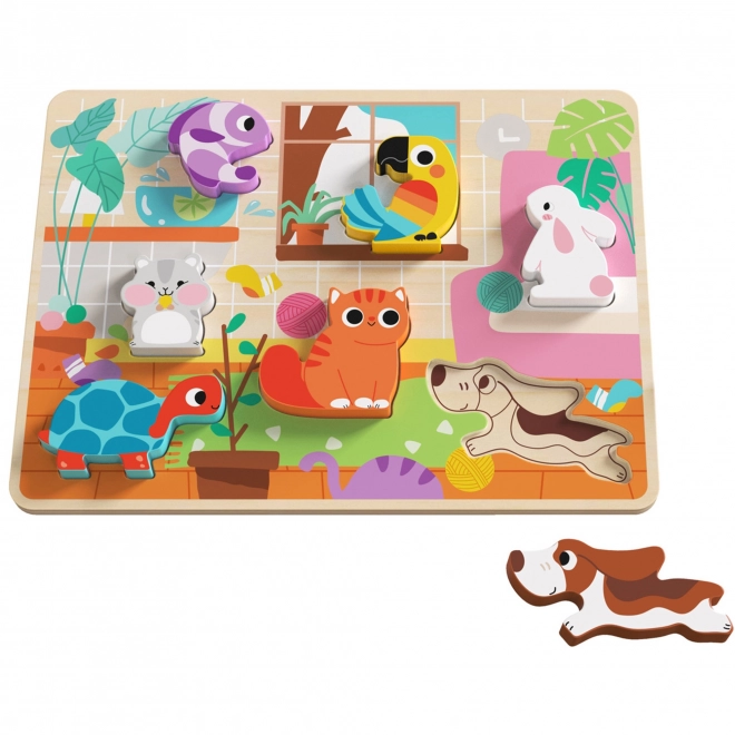 Tooky Toy houten Montessori puzzel dieren voor thuis