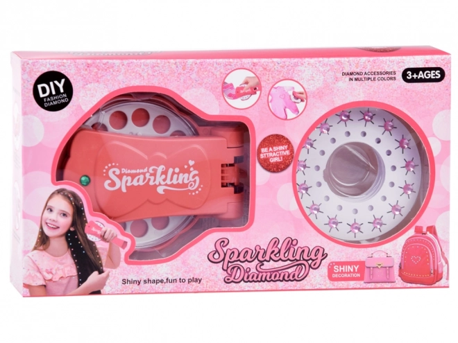 Apparaat voor haarstyling met kristallen en diamanten ZA4784