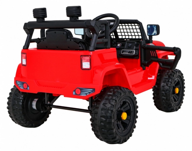 Accu-aangedreven Jeep Dark Night voor kinderen + langzame start + EVA + LED audio – Rood