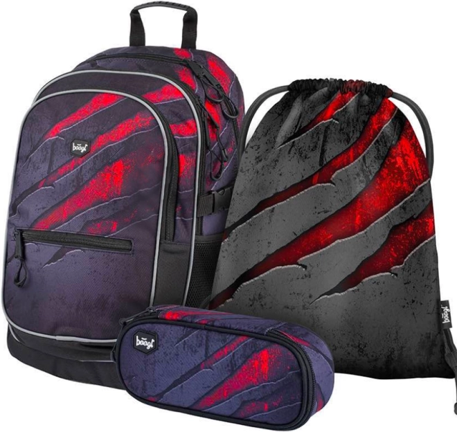 BAAGL SET 3 Core Lava: rugzak, etui, zakje