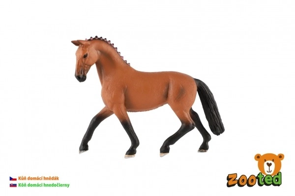 Paard huiselijk bruin plastic 13cm in zak