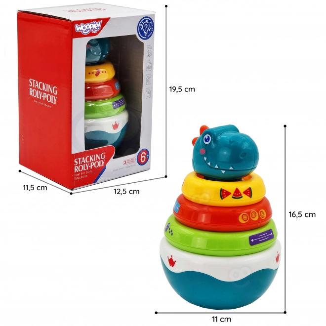 Woopie Dino sensorisch speelgoedstapel voor baby’s