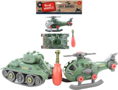 Schroefspeelset: tank en helikopter voor kinderen