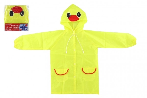 Kinder regenjas eendje maat 110-120cm geel in zak 23x25cm