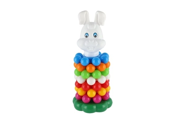 Stapelbare piramide met ringen van plastic 26cm in net 12m+