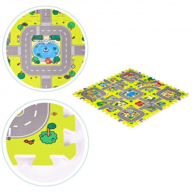 Schuim speelmat stad – 9 delen 90,5 × 90,5 cm IPLAY