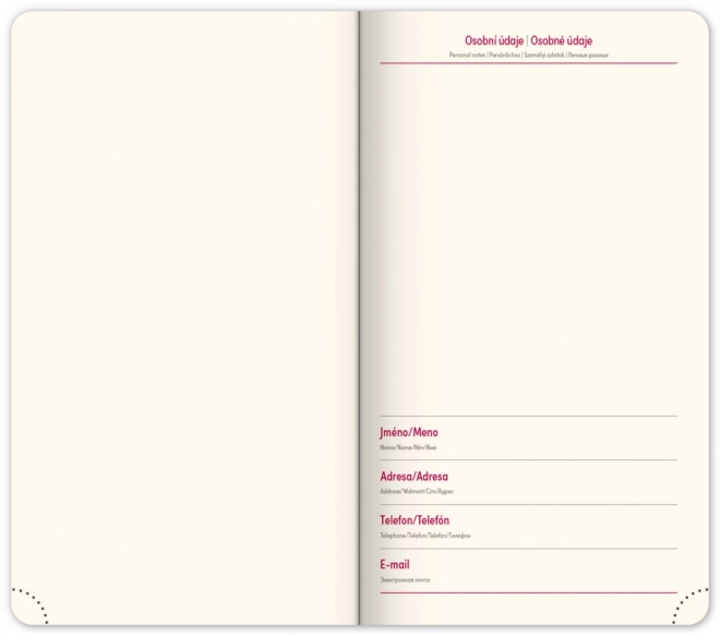 Zakagenda Diamante 2025, rood, 9 × 15,5 cm