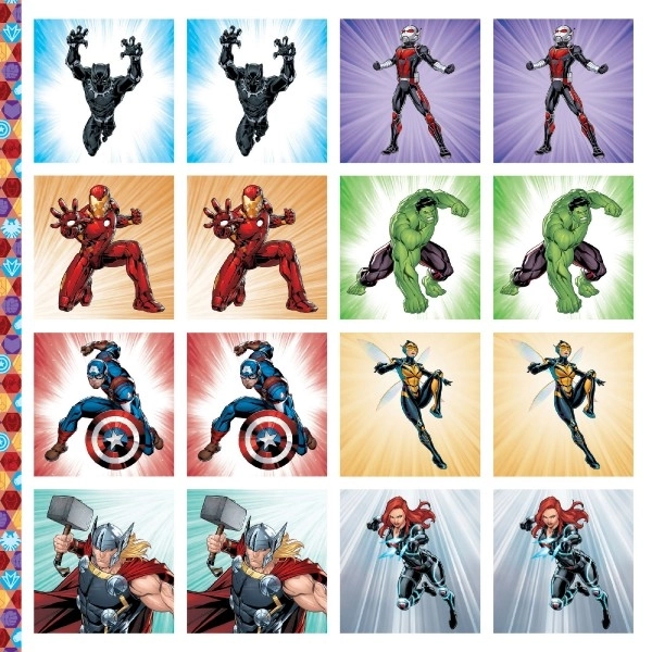 Pexeso met Marvel helden in notitieblok