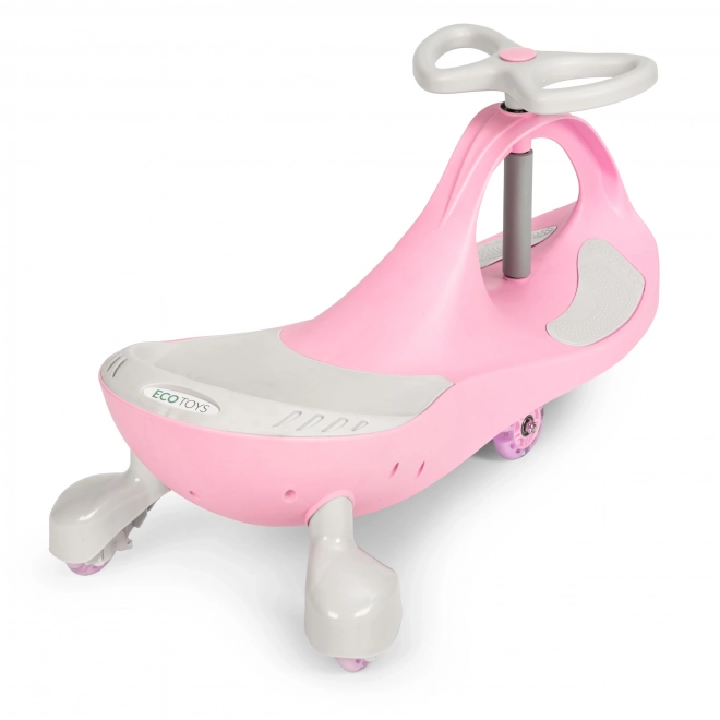 Rijdende auto met LED-wielen roze ECOTOYS