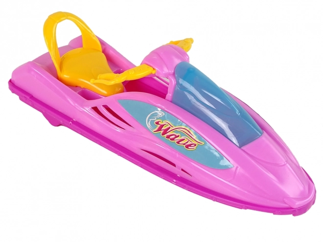 Poppen set met roze waterscooter