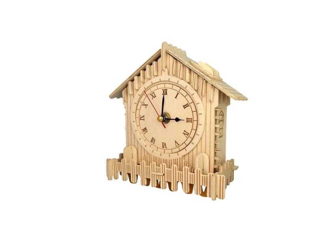 Woodcraft Houten 3D Puzzel Huishorloge