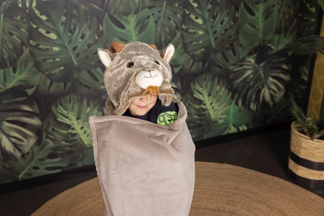 Warme deken met capuchon en zakken in pootafdrukvorm Cozy Noxxiez
