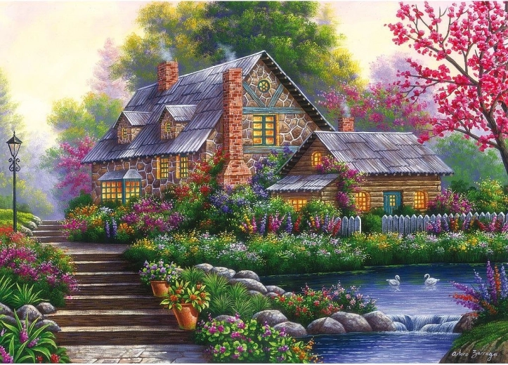 Ravensburger puzzel Romantische chalet 1000 stukjes