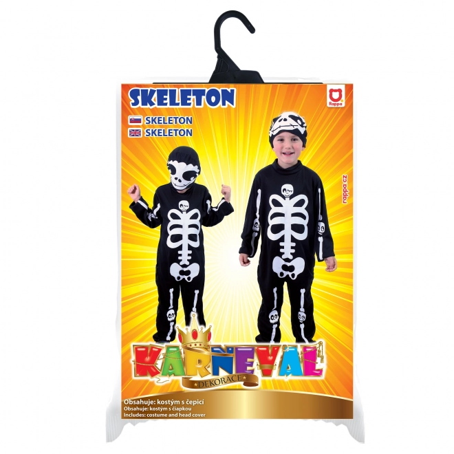 Kinder kostuum skelet met hoed (M)
