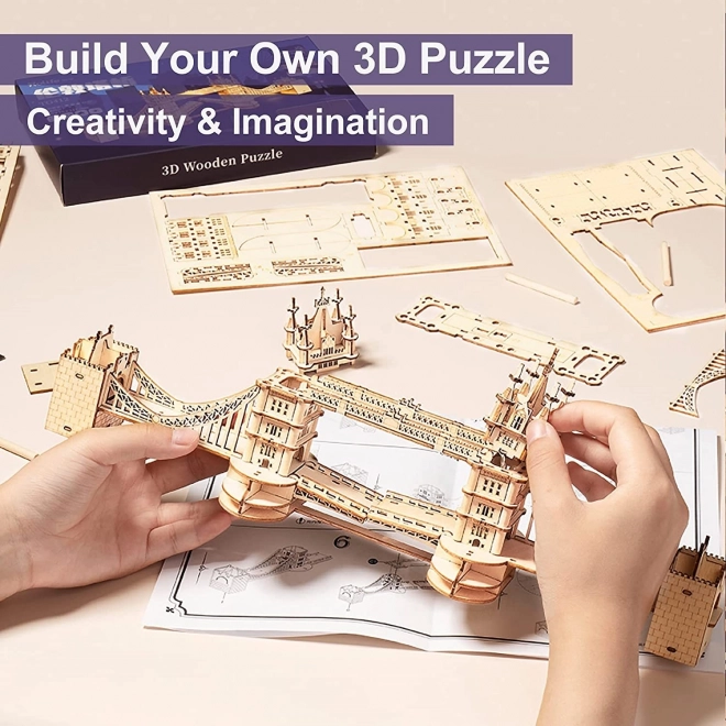 RoboTime houten 3D puzzel brug Tower Bridge verlicht