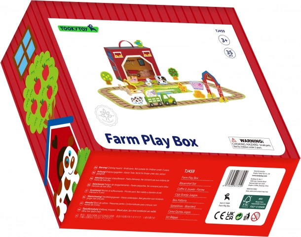 Houten boerderij in koffer Tooky Toy