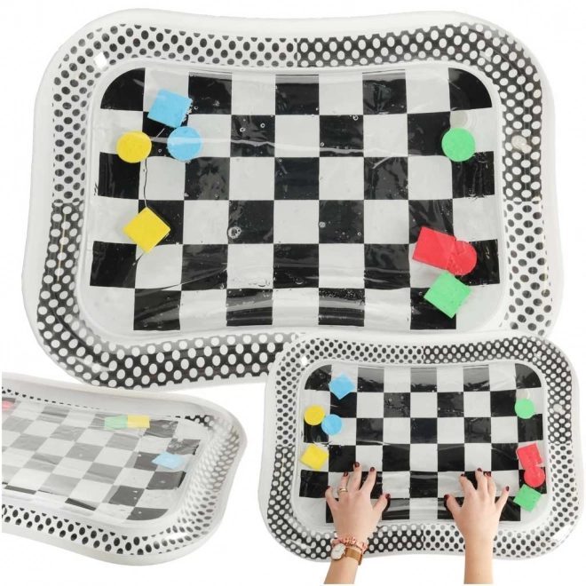Baby watermat - zwart-wit schaakbord