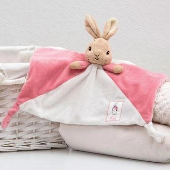 Regenboog Pluche Knuffeldoekje Konijn Flopsy roze