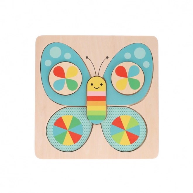 Petit Collage Houten puzzel vlinder