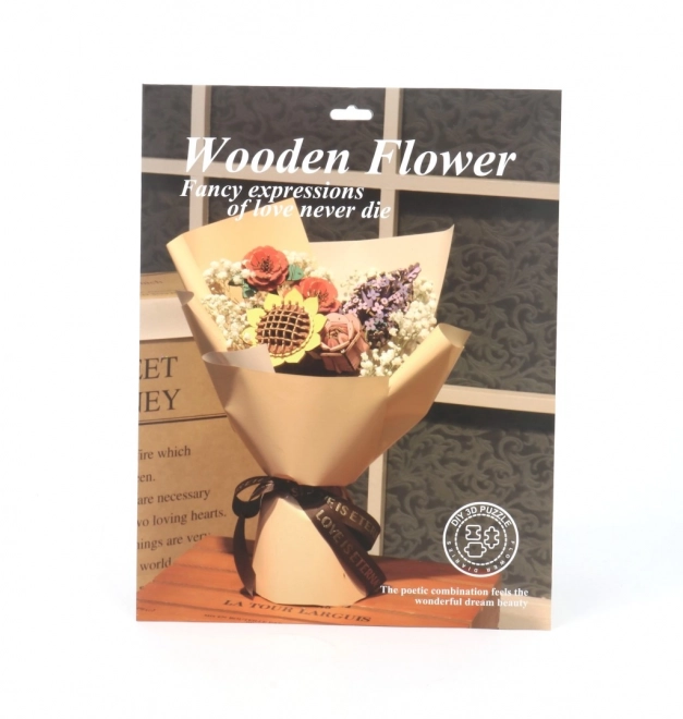 Houten 3D Zonnebloem